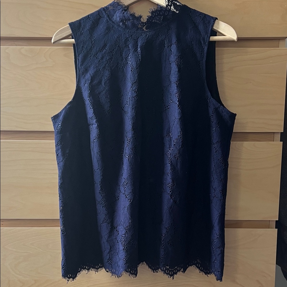 H&M Lace Mock Neck Sleeveless Top